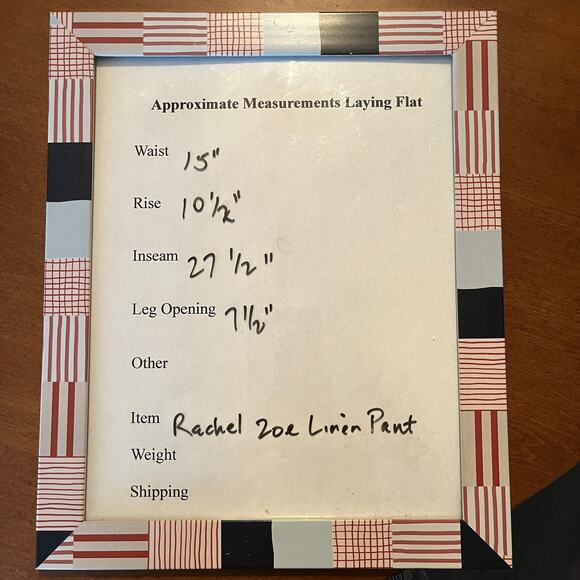 Green Linen Ankle Pant by Rachel Zoe Elastic Waist Cargo Pant Casual Summer S - Picture 9 of 9